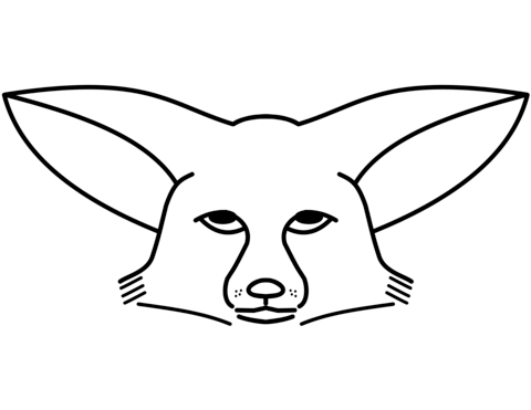 Fennec Fox Face Coloring Page